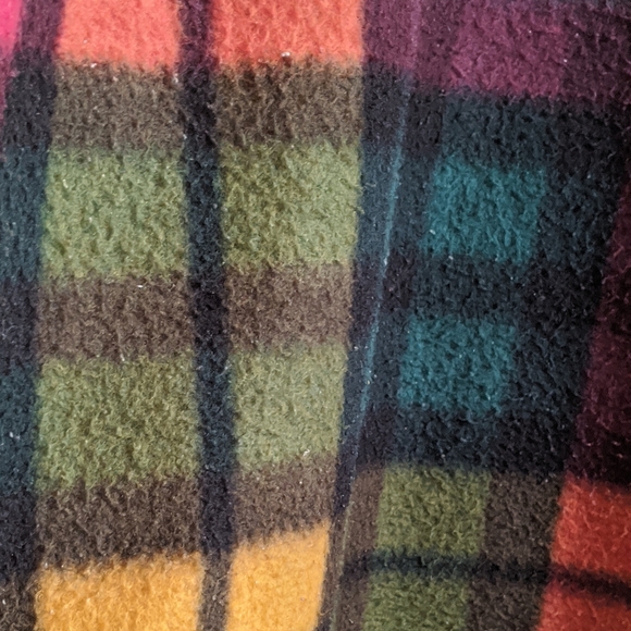 Vintage 90s Limited Multicolor Plaid Longsleeve Half-Zip Fleece Pullover - Picture 14 of 16